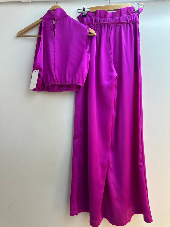 LORIANE - Vente Ensemble haut et pantalon (PAS d'intérieur) - Femme - 9982 Ensemble crop top et pantalon uni3