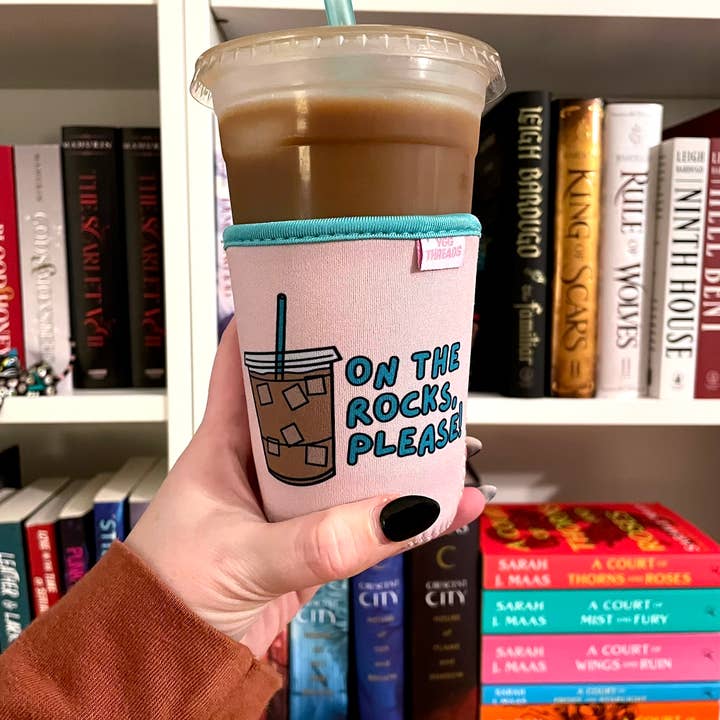 YGG Threads - Wholesale Drink Huggers & Koozies - Teal On the Rocks Iced Coffee Drink Sleeve - Small0
