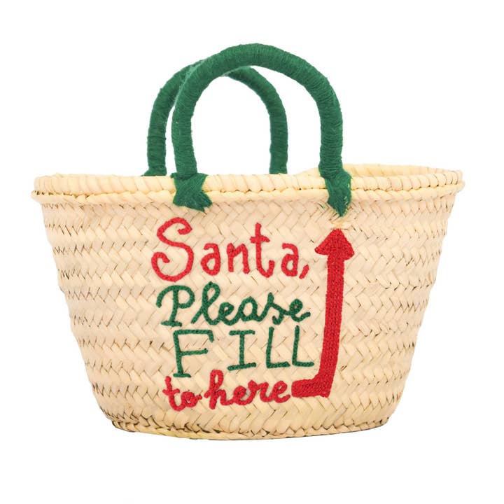 King Of Handmade - Wholesale Gift Bag - Christmas Straw Gift Basket _ Customized Santa Large Bag