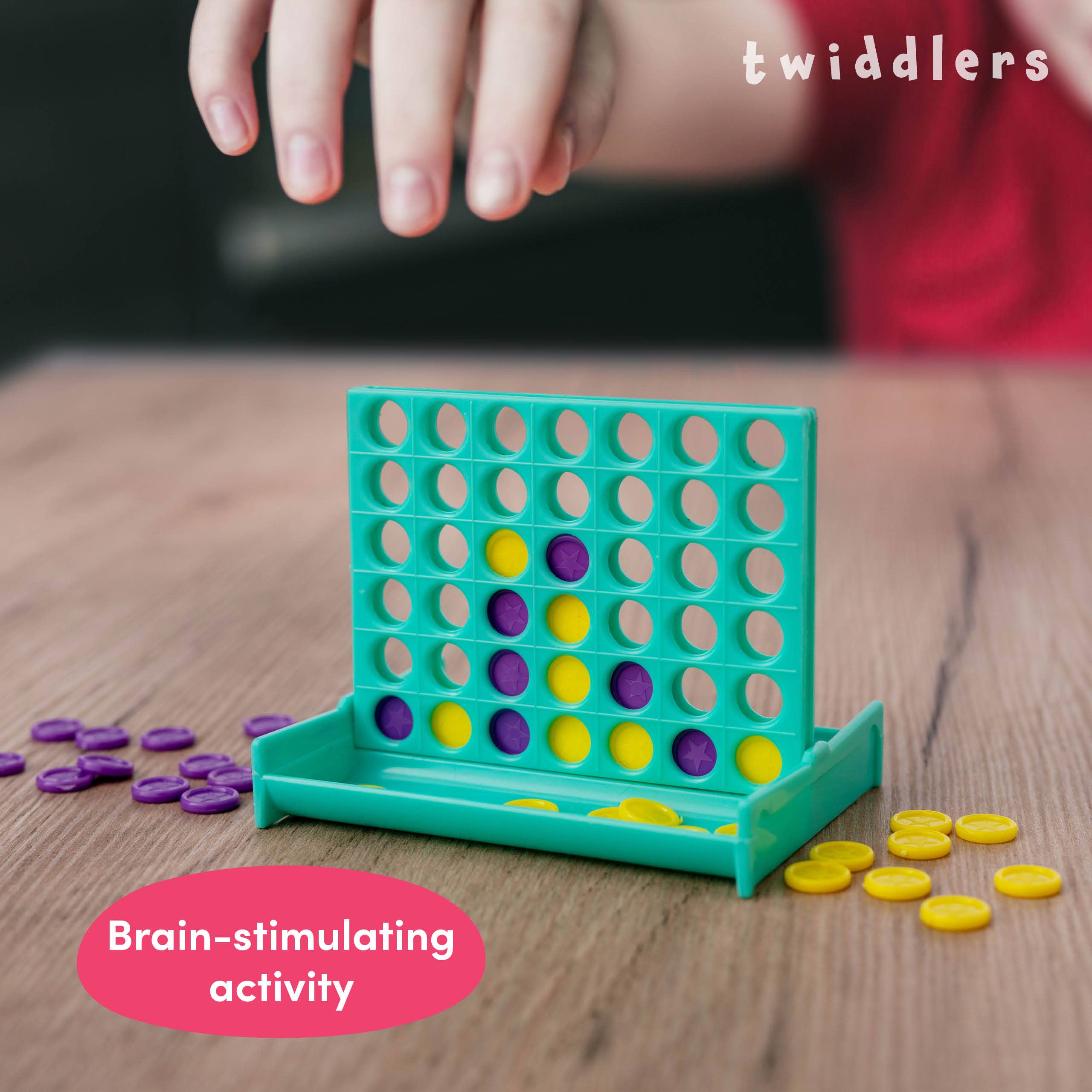 The Twiddlers - Wholesale Toy Set - Kids -  8 Mini Four In A Row Board Games, 4 Assorted Colours 3