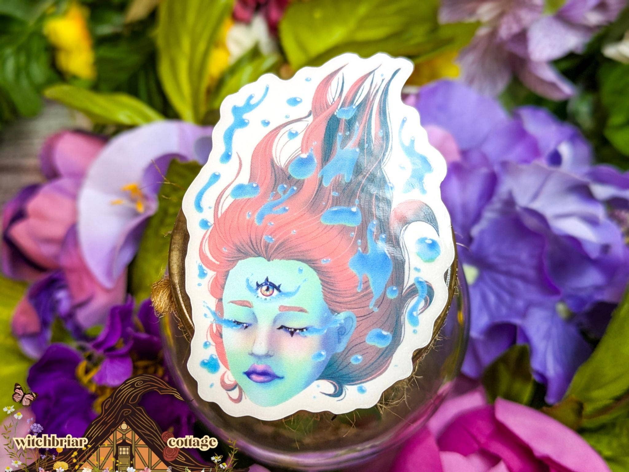 Witchbriar Cottage - Wholesale Sticker - Cute Spooky Tearful CLEAR Vinyl Sticker for Laptop3