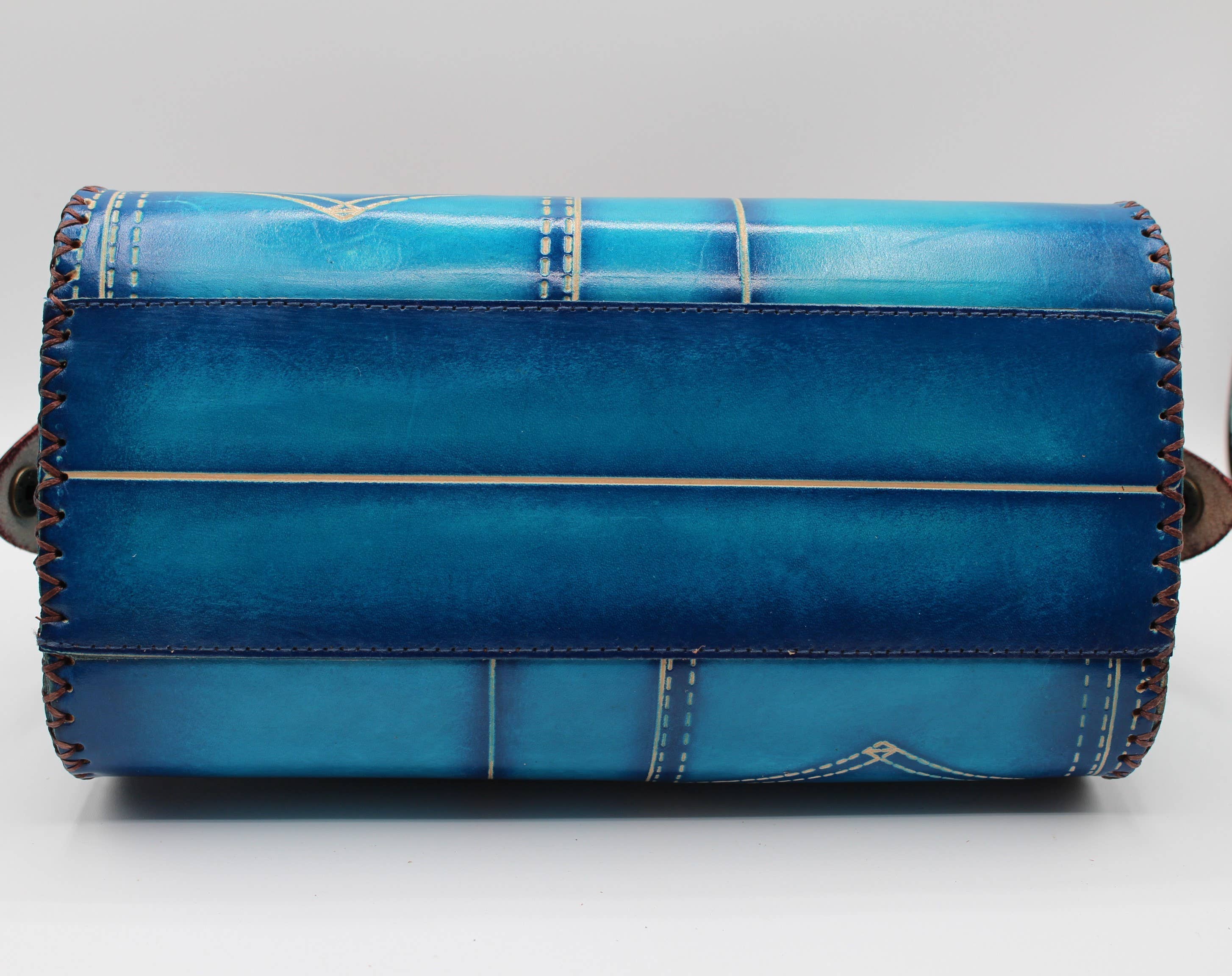 Sunflower Handmade leather inc - Wholesale Top Handle Bag - Women's - Handmade leather Jeans Handbag-blue5