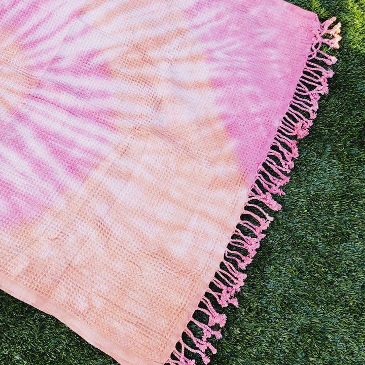 EBRU Home – wholesale Throw blanket – 4 WAFFLE THROW/ Blanket , Assorted Tie-Dye Waffle Towel9