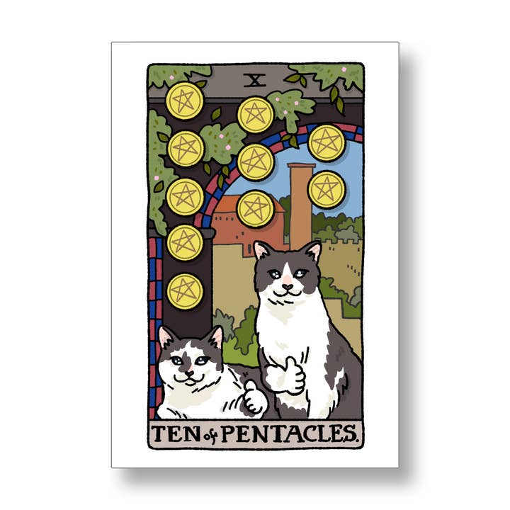 Tarot Kattekunstplakater – Minor Arcana for engroshandel hos Chonky Goods by Ping Hatta. Studio