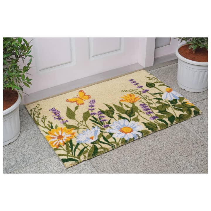 Calloway Mills - Wholesale Door Mat - Butterfly Garden 100% Coir Doormat