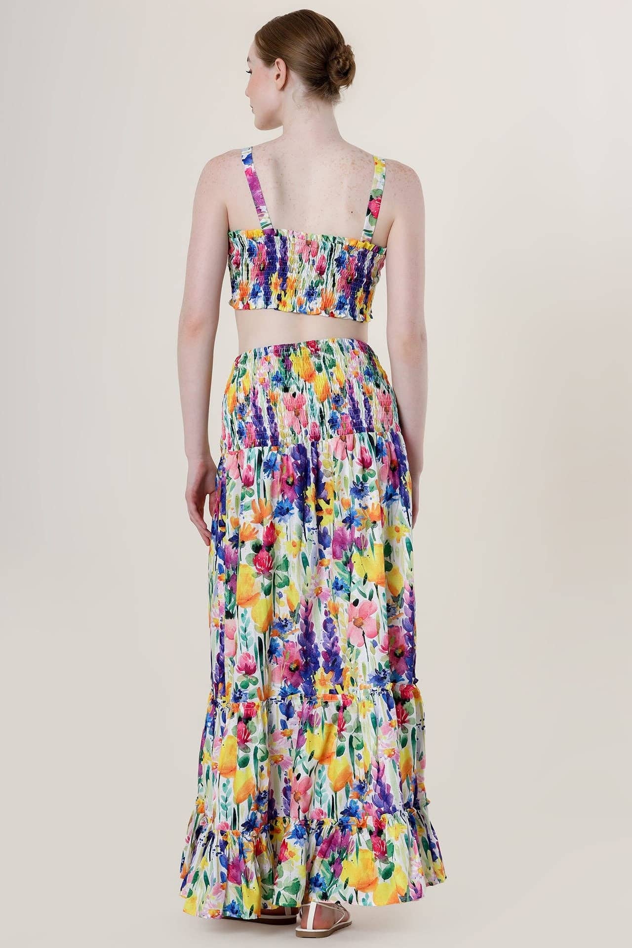 Kyle x Shahida - Wholesale Skirt - Women's - Multi Colored Tiered Skirt3