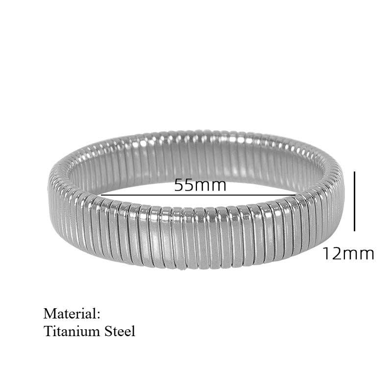 alberalkirk - Wholesale Bangle Bracelet - Titanium Steel Grooved Bangle Elastic Medical-Grade S5P2537