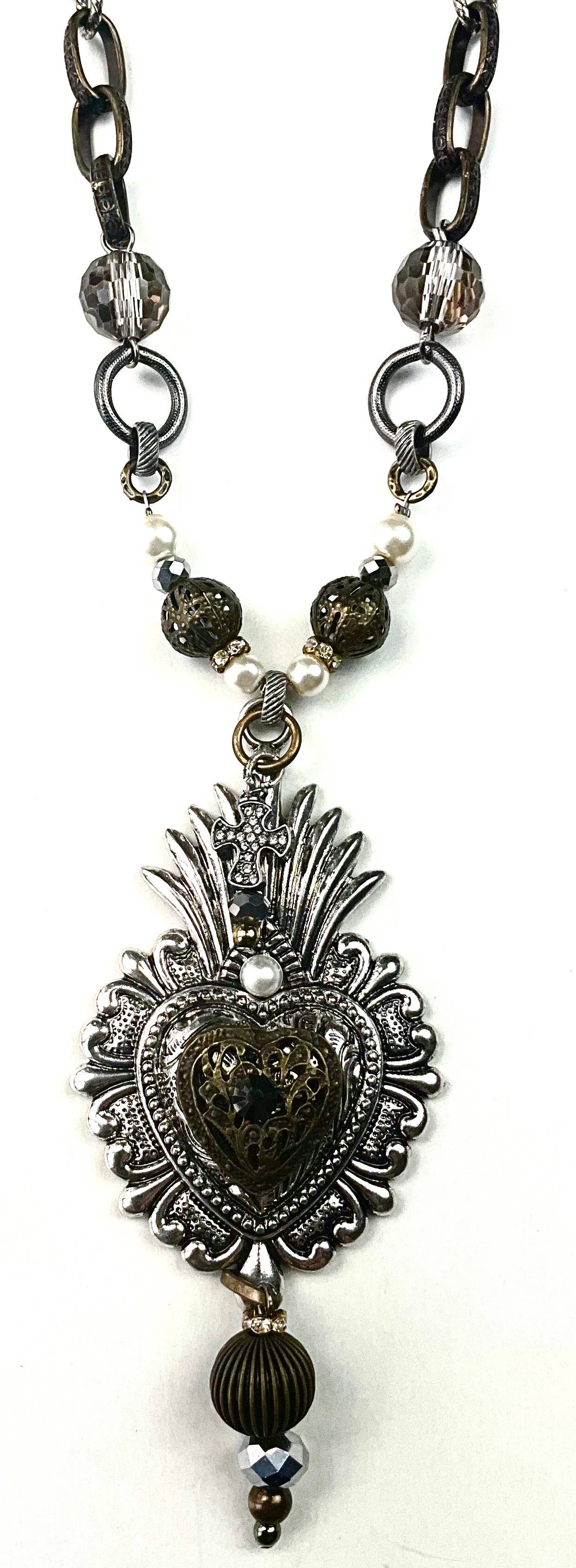 Lost & Found Trading - Wholesale Pendant/Charm Necklace - NK MISSION PENDANT ON BEADED & CHAIN1