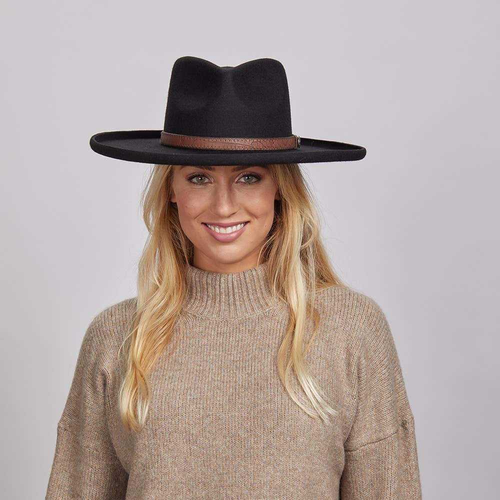 American Hat Makers - Vendita all'ingrosso Fedora - Unisex - Cappello Fedora in feltro di lana con bordo stretto - modello Hudson5