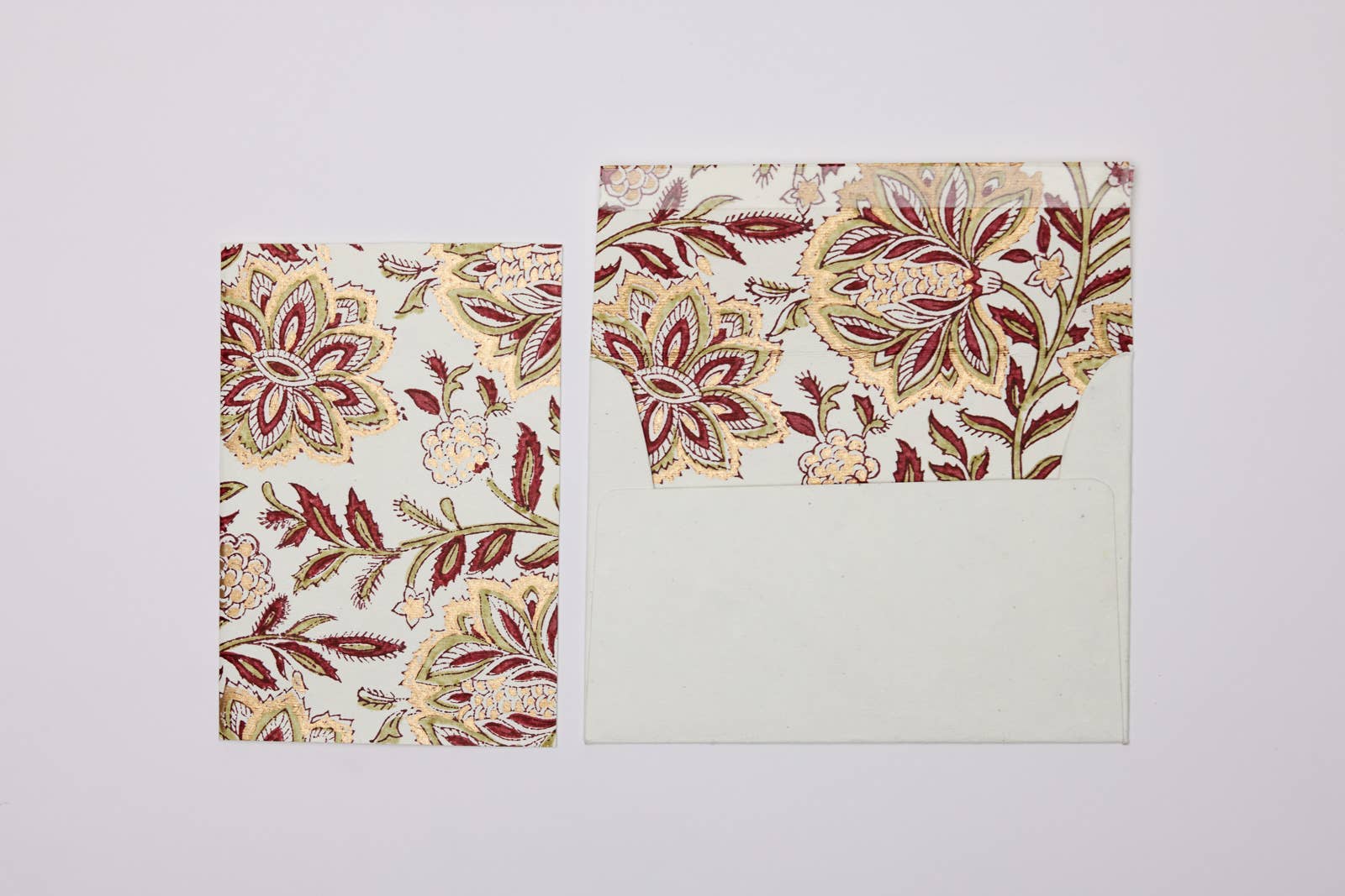 Paper Mirchi – wholesale Everyday greeting card – Hand Block Printed Greeting Card - Dahlia Glitz Scarlet4