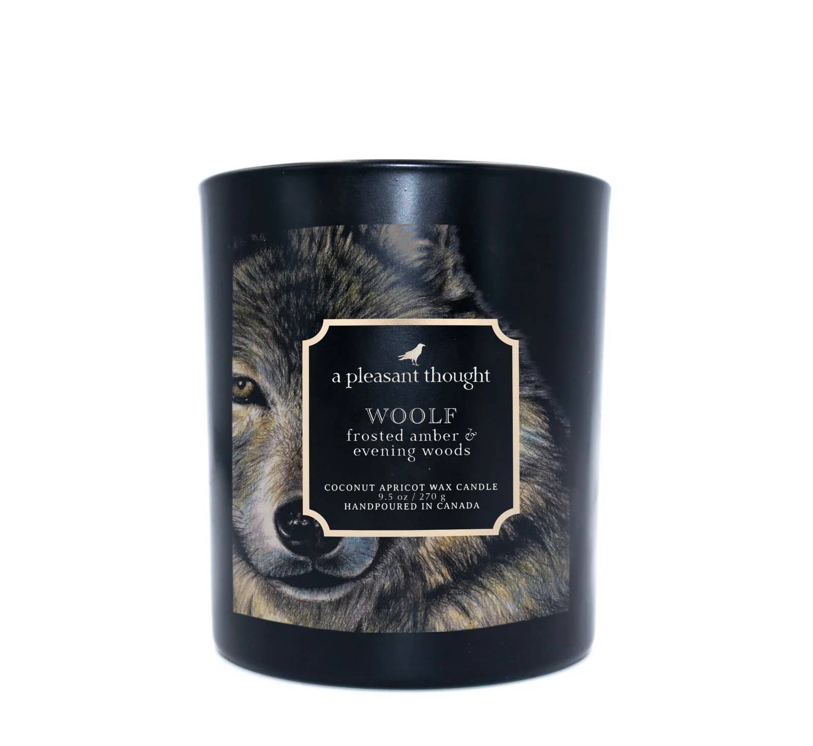 A Pleasant Thought – wholesale Jar/filled candle – WOOLF | FROSTED AMBER & EVENING WOODS | RAVEN CANDLE