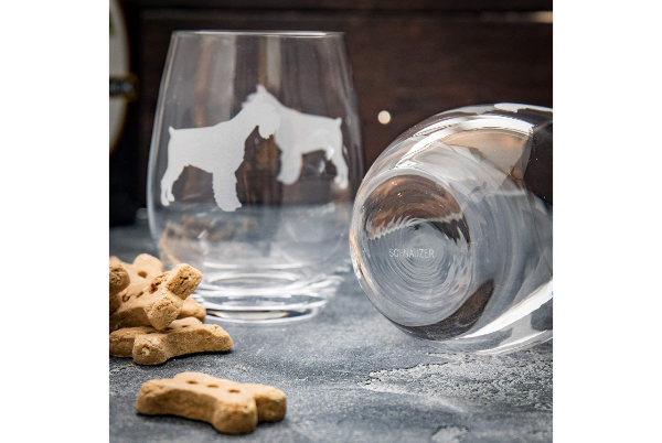 Greenline Goods - Wholesale Wine Glass - Schnauzer Etched Stemless Wine Glasses5