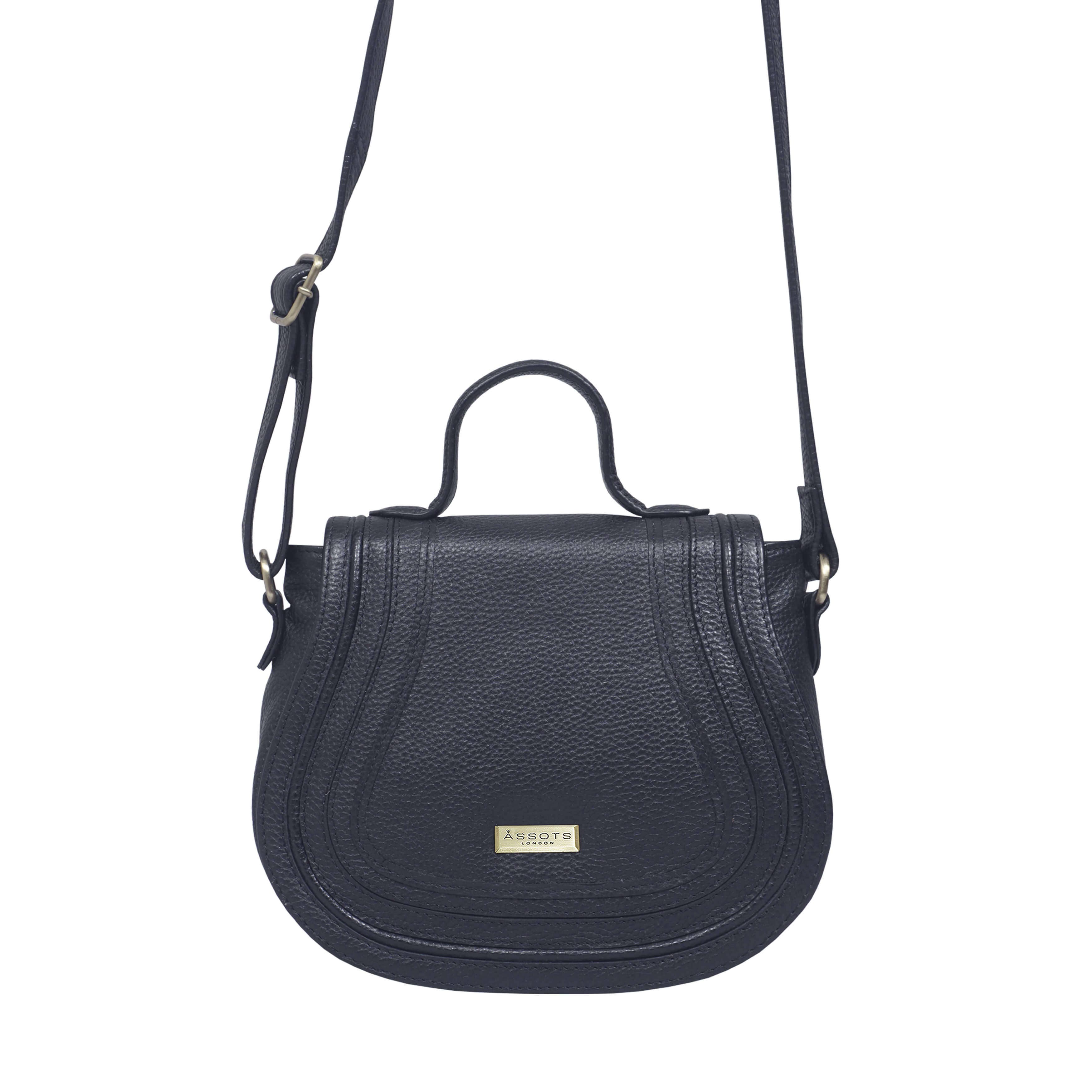 Assots London - Wholesale Crossbody Bag - Women's - 'CARMEL' Navy Real Leather Shoulder Crossbody Bag4