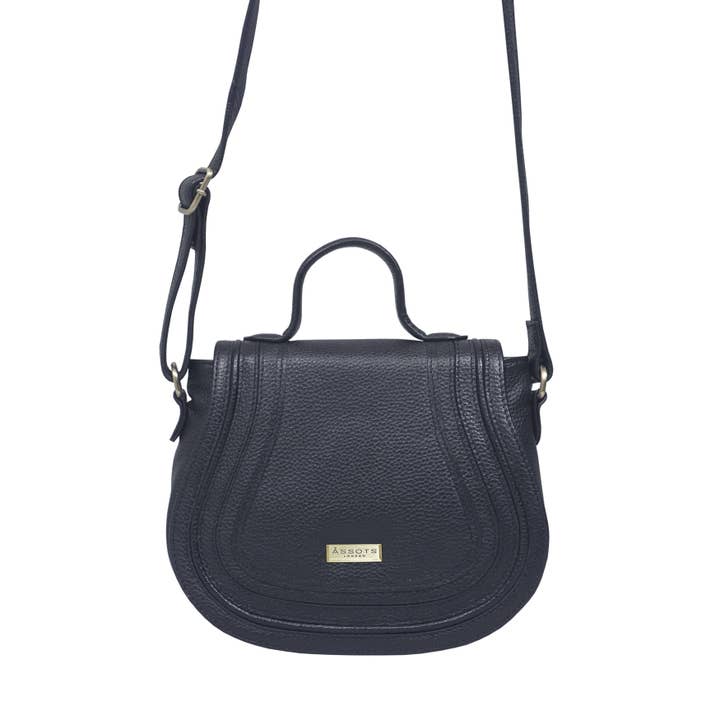 Assots London - Vente Sac à bandoulière – femme - Sac à bandoulière en cuir véritable bleu marine « CARMEL »4
