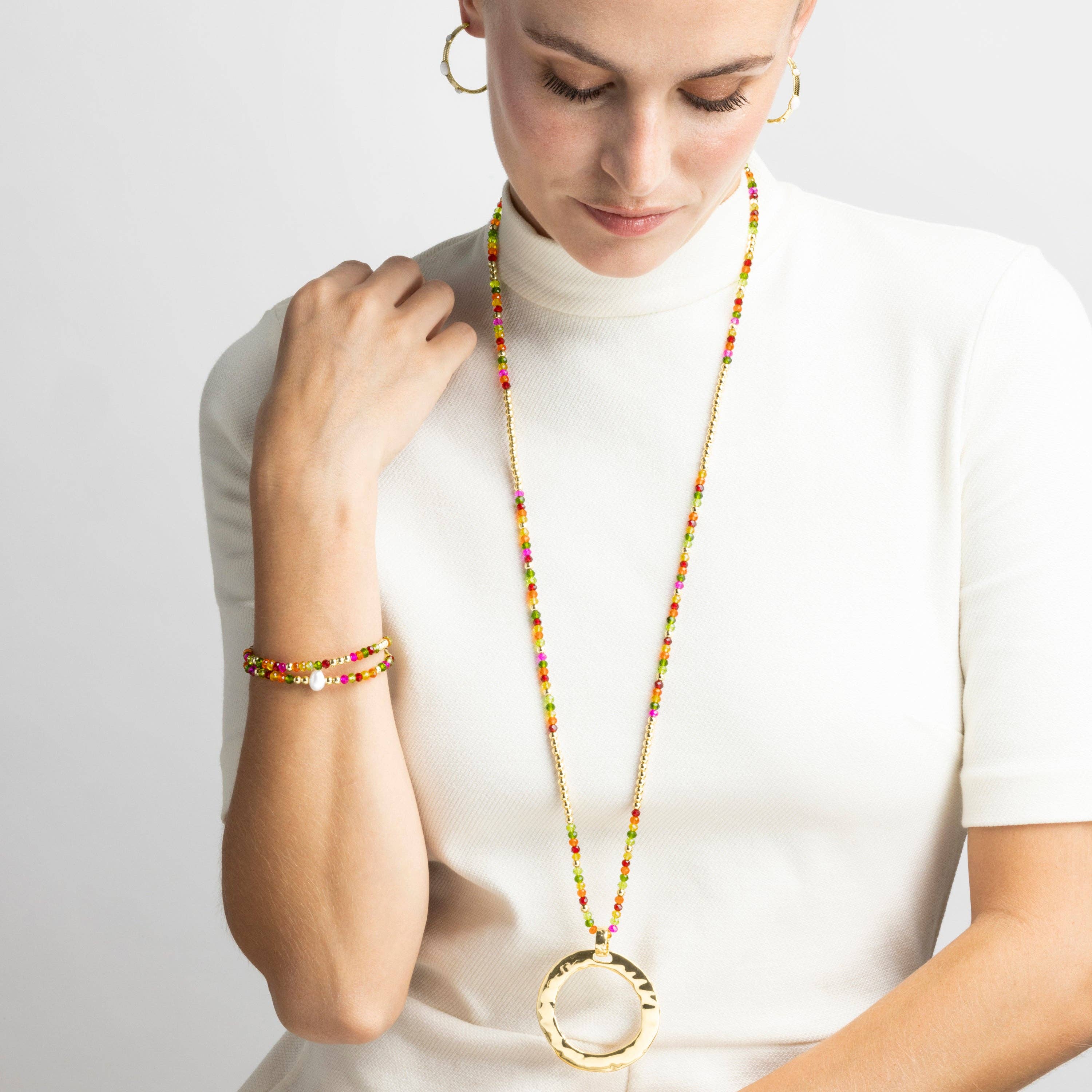 Luxenter - Wholesale Pendant/Charm Necklace - Collar con Cristal Rosa acabado oro 18k - Miota4