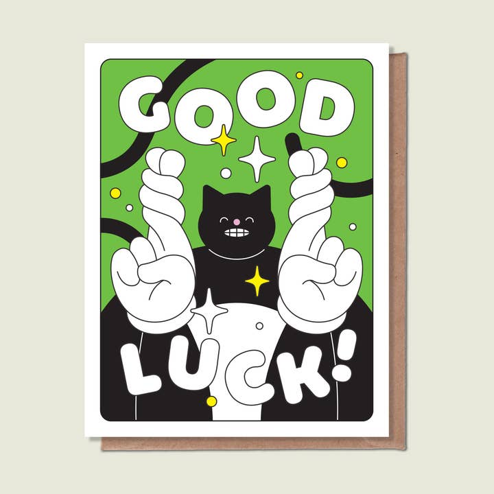 Good Luck Greeting Card for wholesale by Épée Lapin Studio