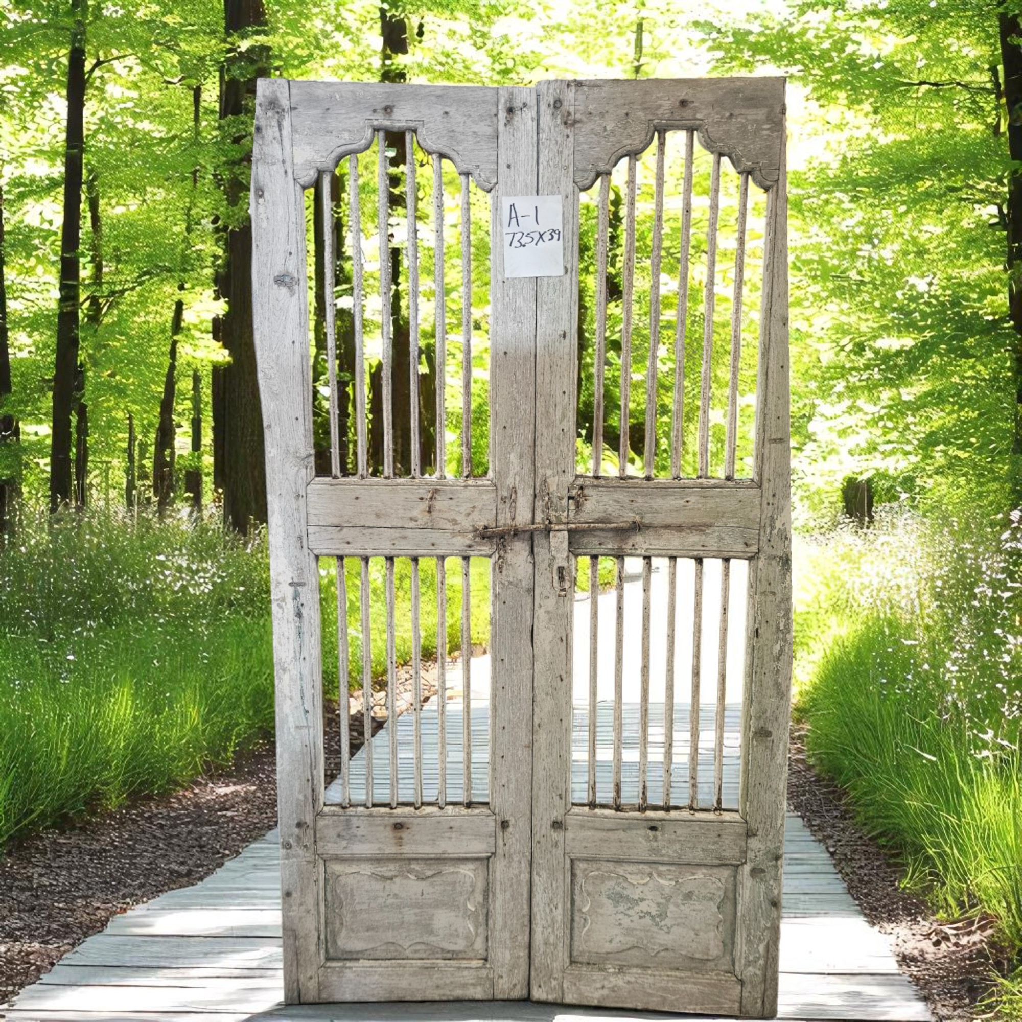 Wilco Home - Wholesale Wall Accent - One-of-a-kind Vintage Solid Wood Doors with Iron Protectors1