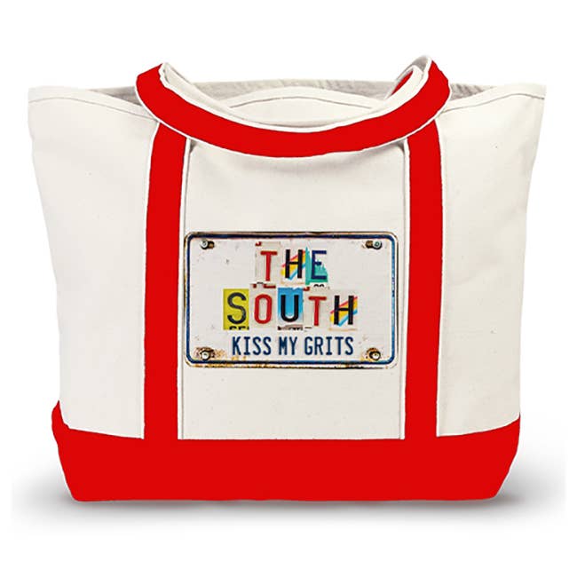 Canvas Boat Bag - License Plate The South Kiss My Grits for wholesale by Mariasch Studios