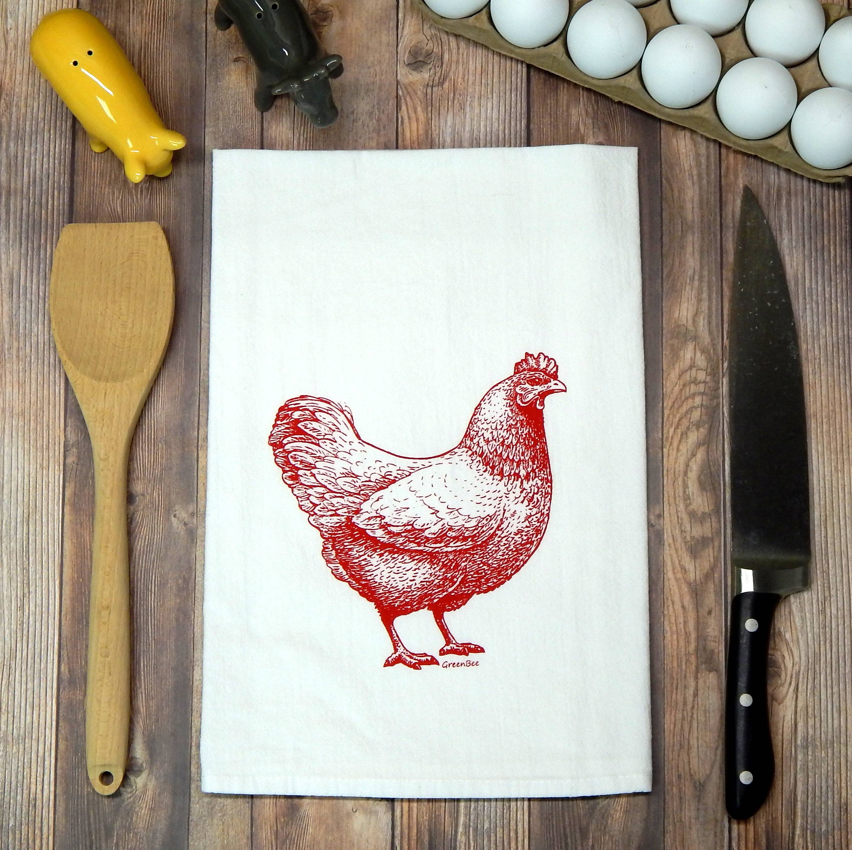 Green Bee Tea Towels - Wholesale Tea Towel - Rhode Island Dish Towel | Tea Towels | Chicken Dish Towels7