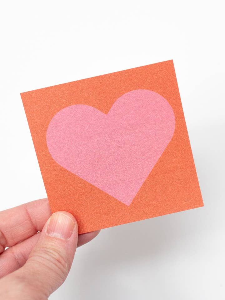 Heart Shaped Sticky Note Pad, Little Love Notes, for Valentine's or Year Round for wholesale by Gather Goods Co - Cards, Coasters, Tea Towels, Art, Mugs