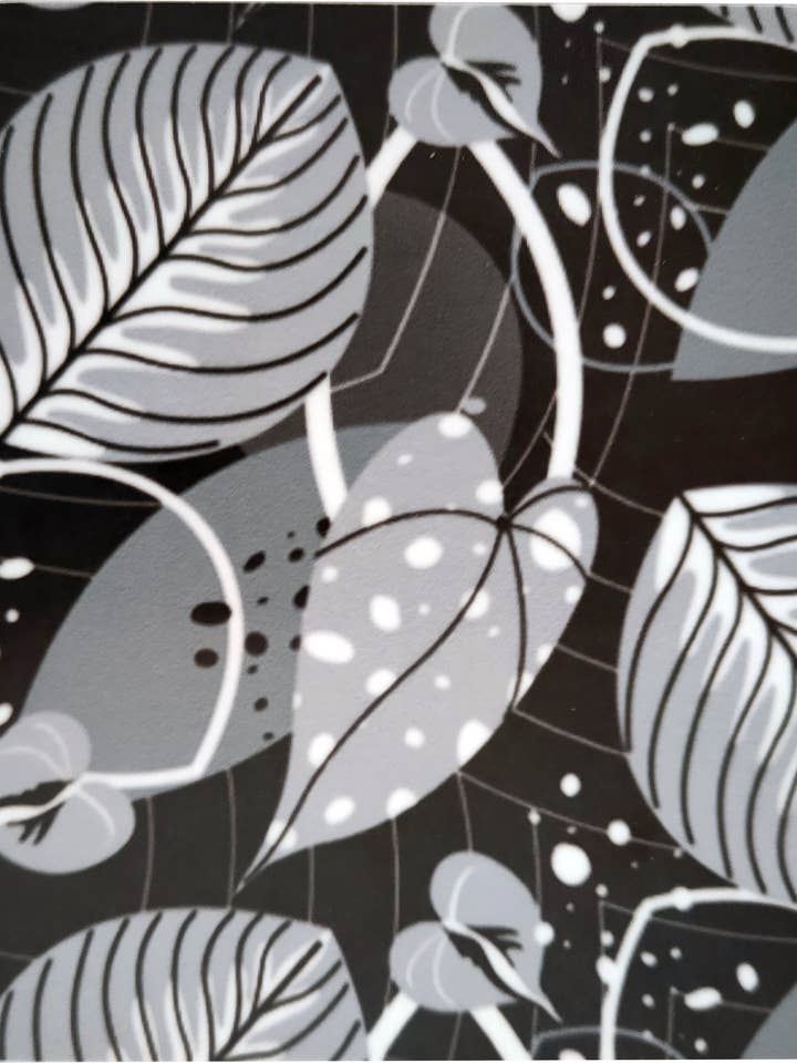 Mono Leaves 9.8cm Square Bold Leaf design Printed Coaster for wholesale by Gabrielle Good