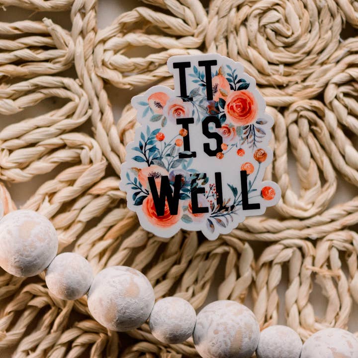 It Is Well Christian Vinyl Sticker, 3x3 in. for wholesale by Savannah and James Co