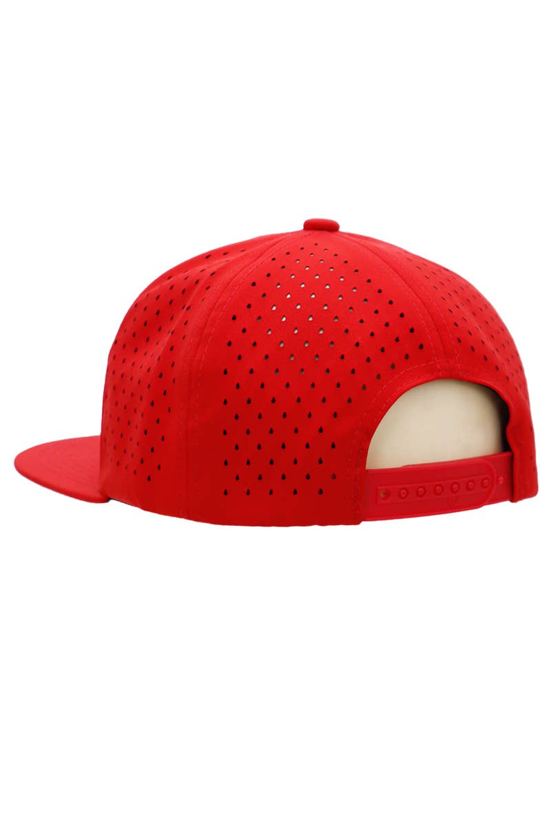 Cap Zone - Wholesale Flat Brim Cap - Men's - 7 Panel Perforated Cotton Poly Blend Snapback19
