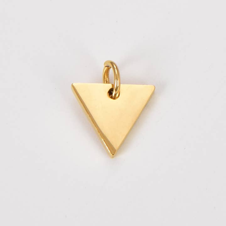 Gold Filled Tiny Triangle Charm Pendant CZ Micro Pave, CP755 for wholesale by Beads Creation