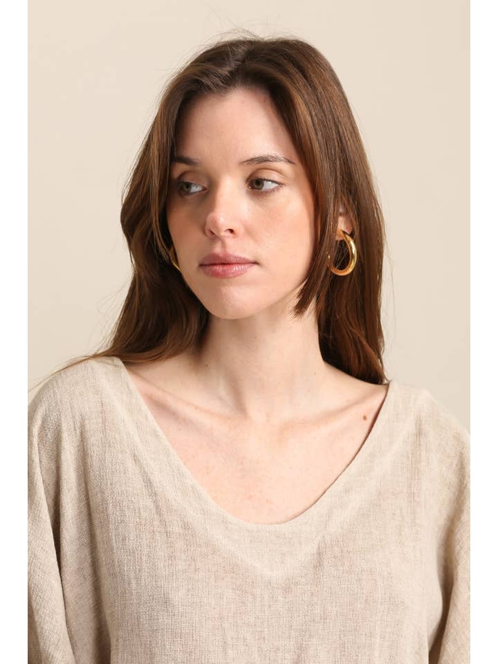 LÉA & LUC - Wholesale Tunic - Women's - Blouse in 50% linen and 50% cotton REF. 4652