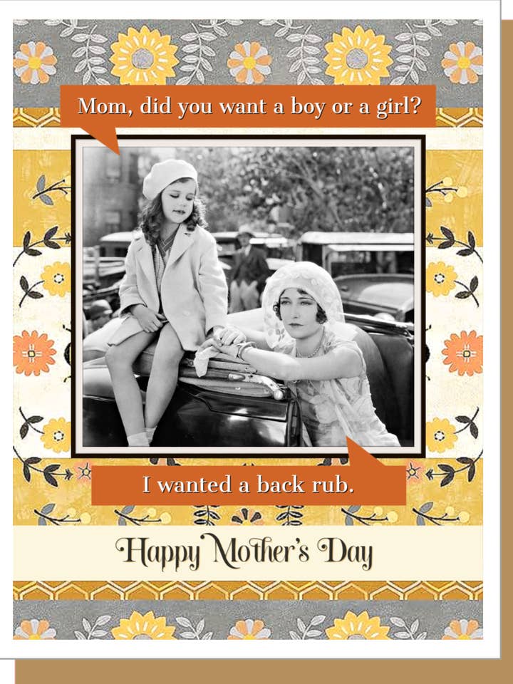 Back Rub - Mother's Day Card for wholesale by Ümlaut Brooklyn