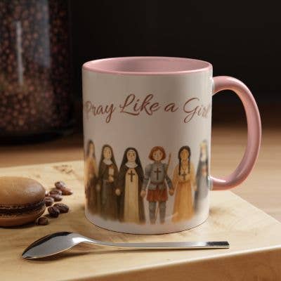 CreatingStillMoments - Wholesale Coffee Mug - Pray Like a Girl Mug, Saint Mug, Catholic Gift for her0