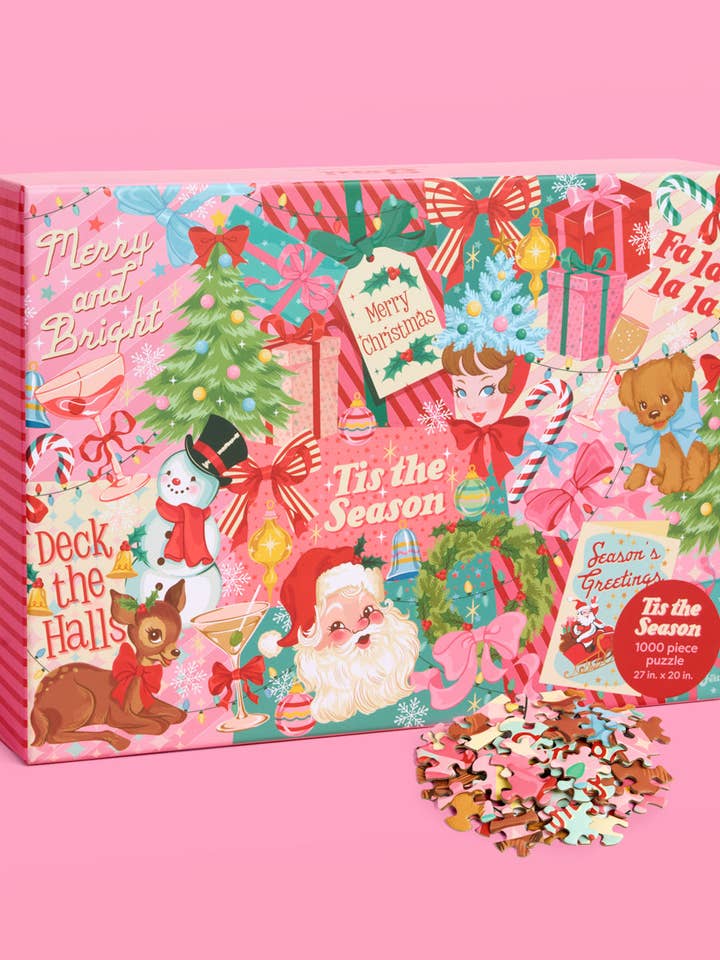 Pinkmas Jigsaw Puzzle - 1000 pc - Christmas game for wholesale by xo, Fetti
