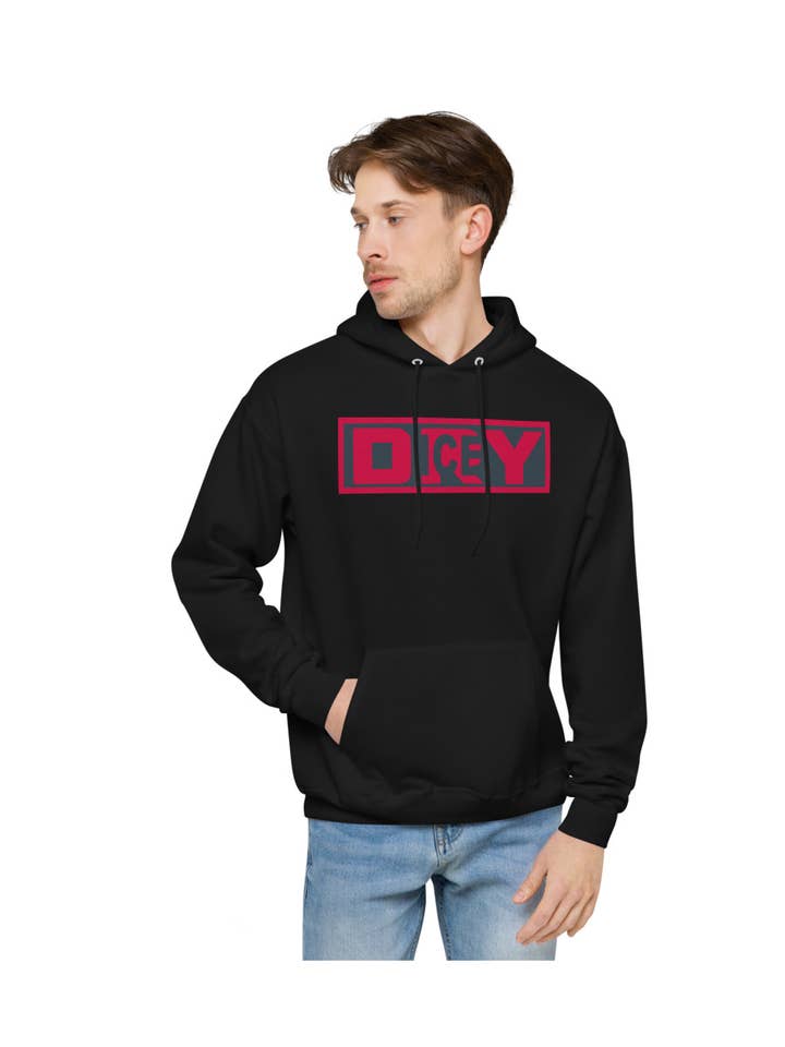 Vulcan Dryice Block Print Hoodie Black for wholesale by Sweats & Tees Ltd