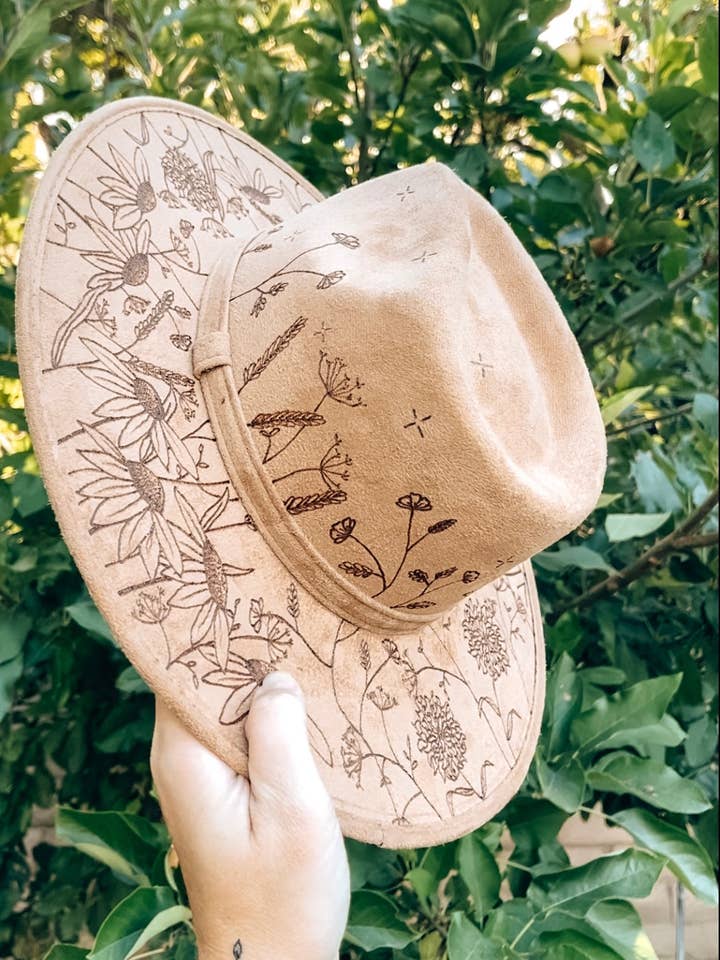 Boho Style Fedora Hat "Superbloom" for wholesale by Wildflower Hat Studios