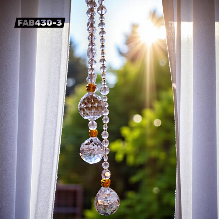Funky Aura Boutique - Wholesale Suncatcher - FAB Triple Prism Beaded Suncatchers - 4 Options!7
