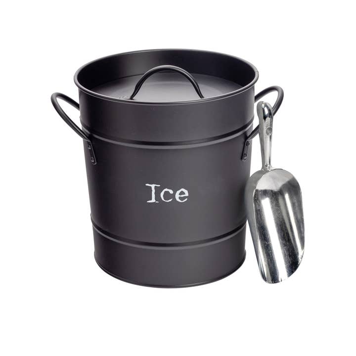 Rinkit Ltd - Wholesale Ice Bucket - Harbour Housewares Ice Bucket with Lid & Scoop - Black