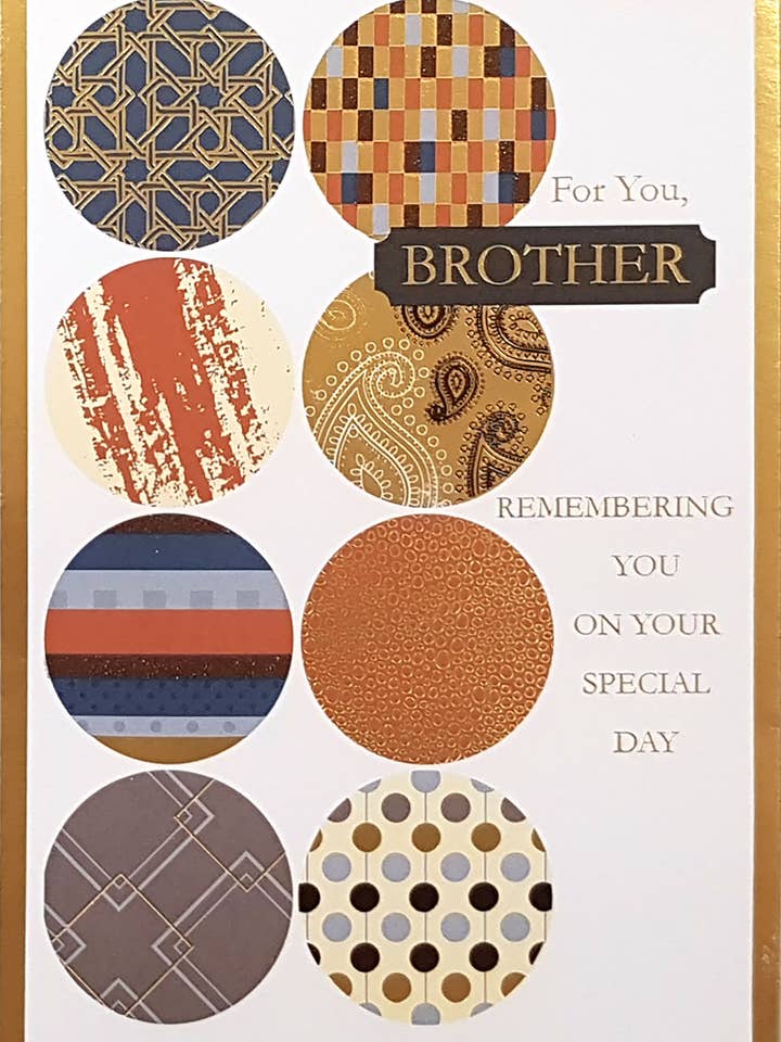 Rosedale Gold Birthday Greeting Cards - Brother (3pk) 19648 for wholesale by A-Line Greetings