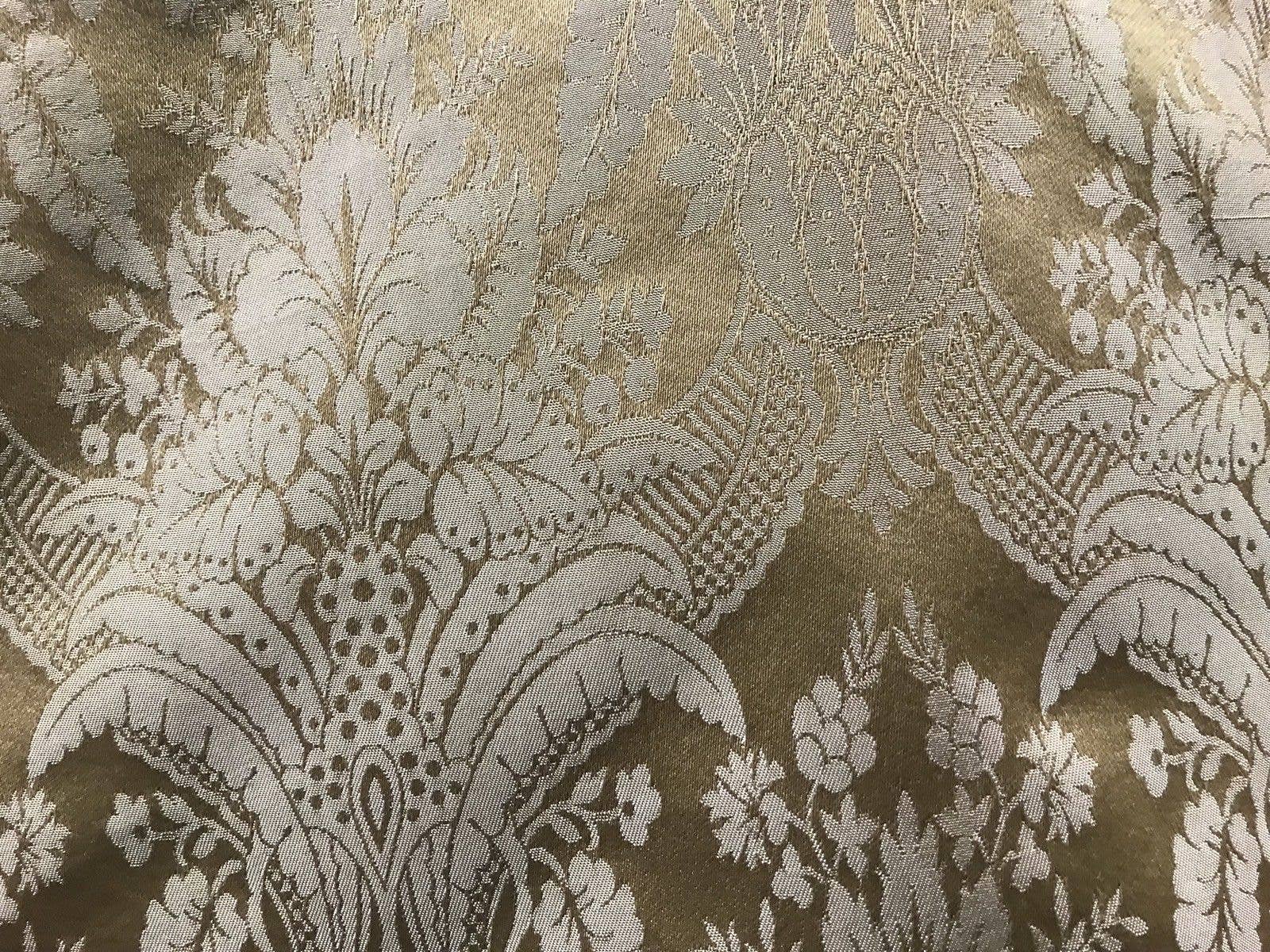 Fancy Styles Fabric - Wholesale Fabric - Prince Caspian Designer Damask Satin Fabric- Antique Gold Be4