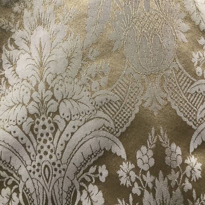 Fancy Styles Fabric - Wholesale Fabric - Prince Caspian Designer Damask Satin Fabric- Antique Gold Be4