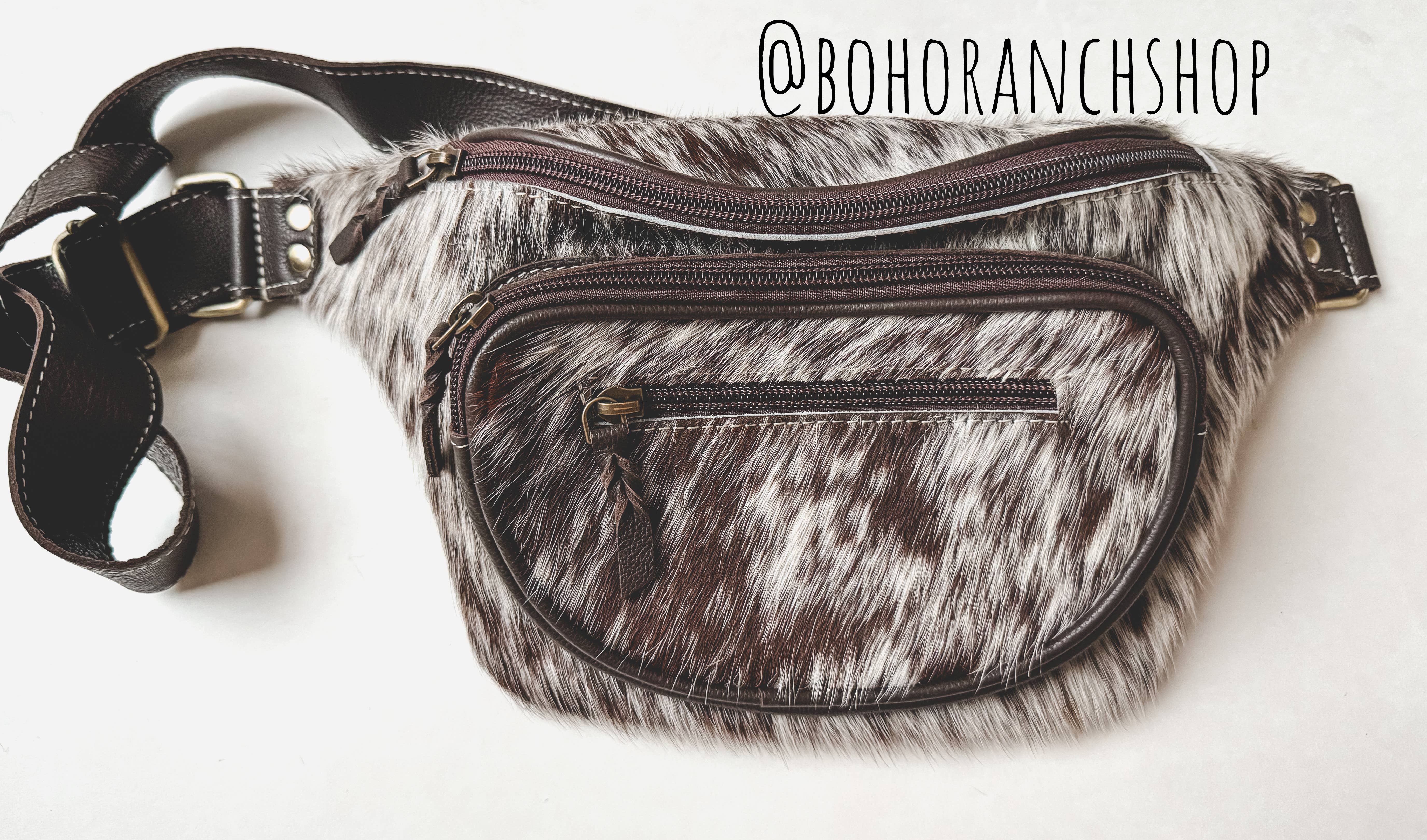 Boho Ranch Shop - Wholesale Belt Bag - Women's - Western Hairon Cowhide Fanny Pack - bum bag sling bag5