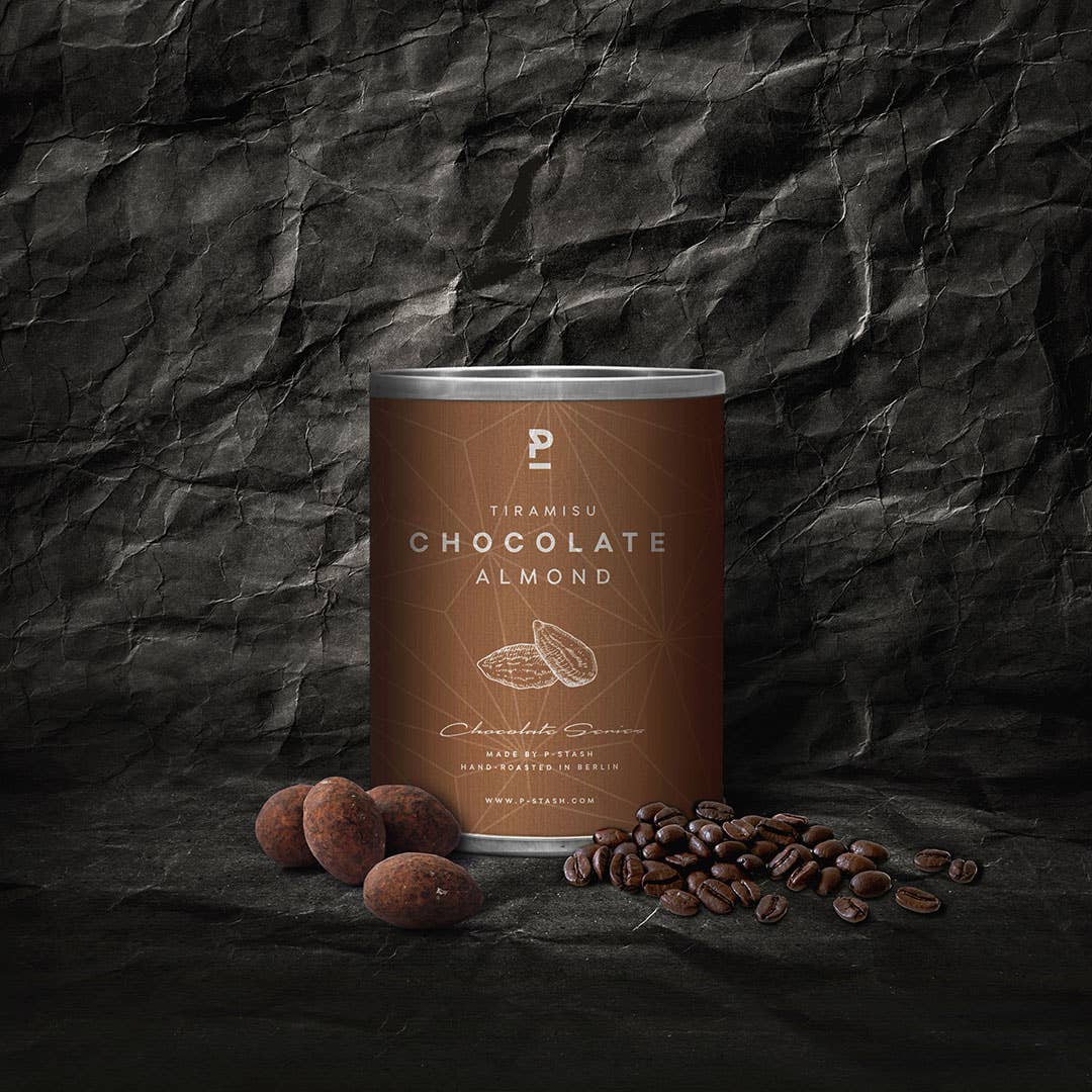 P-Stash – Großhandel Süßigkeiten mit Schokoglasur – 12x Mandel - Dunkle Schokolade mit Tiramisu - Mini 60g3
