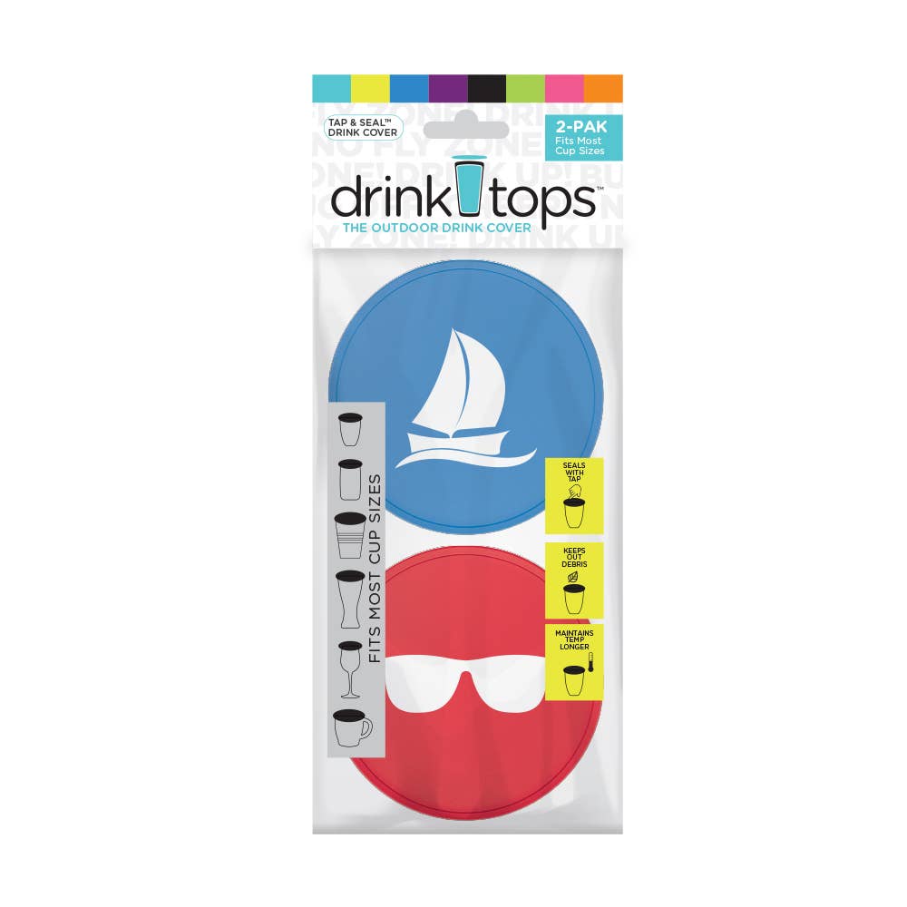 Drink Tops™ - Wholesale Drink Lids - TAP & SEAL Drink Covers - Hanger 2/PK5