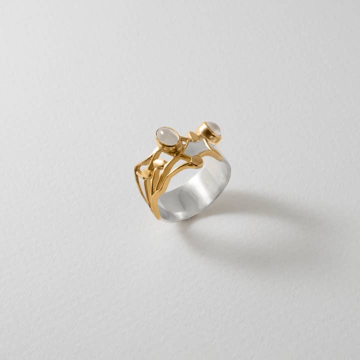 Hedgerow Wildflower Ring for wholesale by Paula Bolton Jewelry