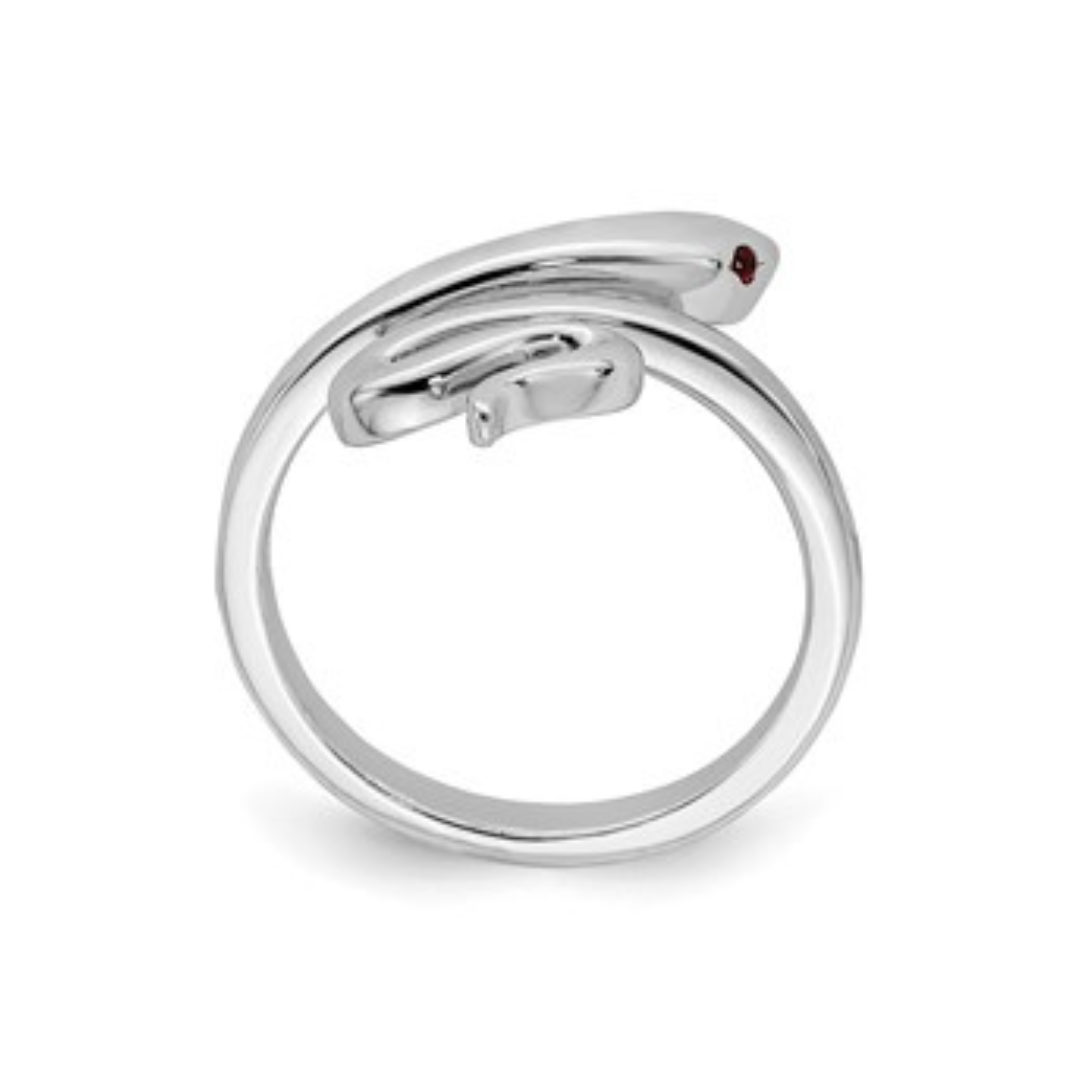 FCJ Jewelry LLC - Wholesale Cocktail/statement ring - Sterling Silver Snake Toe Ring with Lab-Created Ruby3