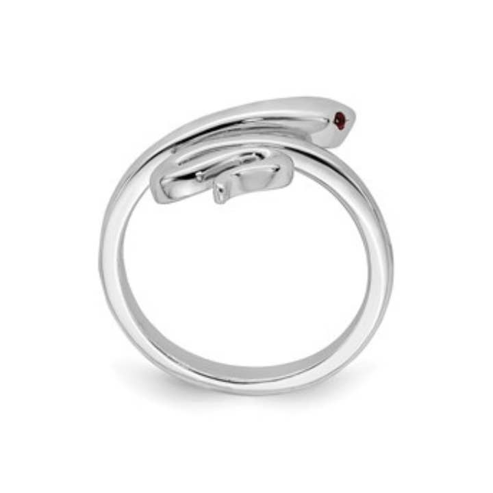 FCJ Jewelry LLC - Wholesale Cocktail/statement ring - Sterling Silver Snake Toe Ring with Lab-Created Ruby3