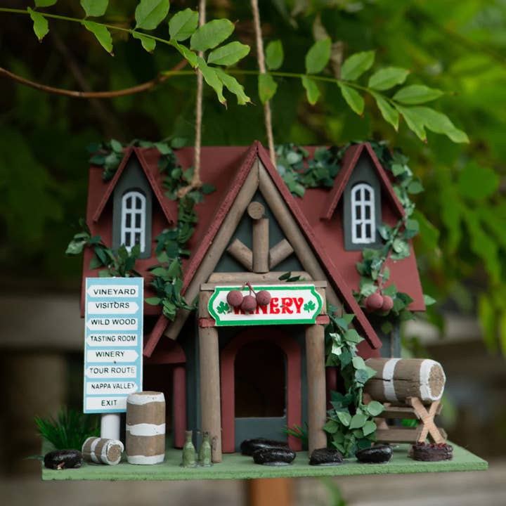 Rustic Cottage Winery Birdhouse for wholesale by My Wholesale Gifts