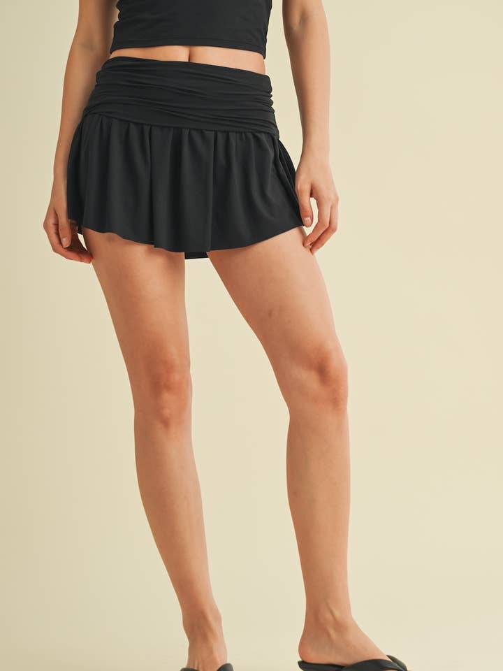 KIMBERLY C - Wholesale Skort - Women's - Soft Knit Jersey Foldover Skort