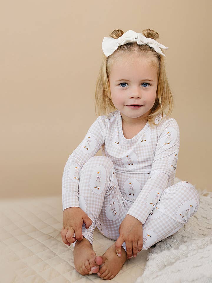 Bamboo Two Piece Set | Gingham & Goose for wholesale by Lucky Panda Kids