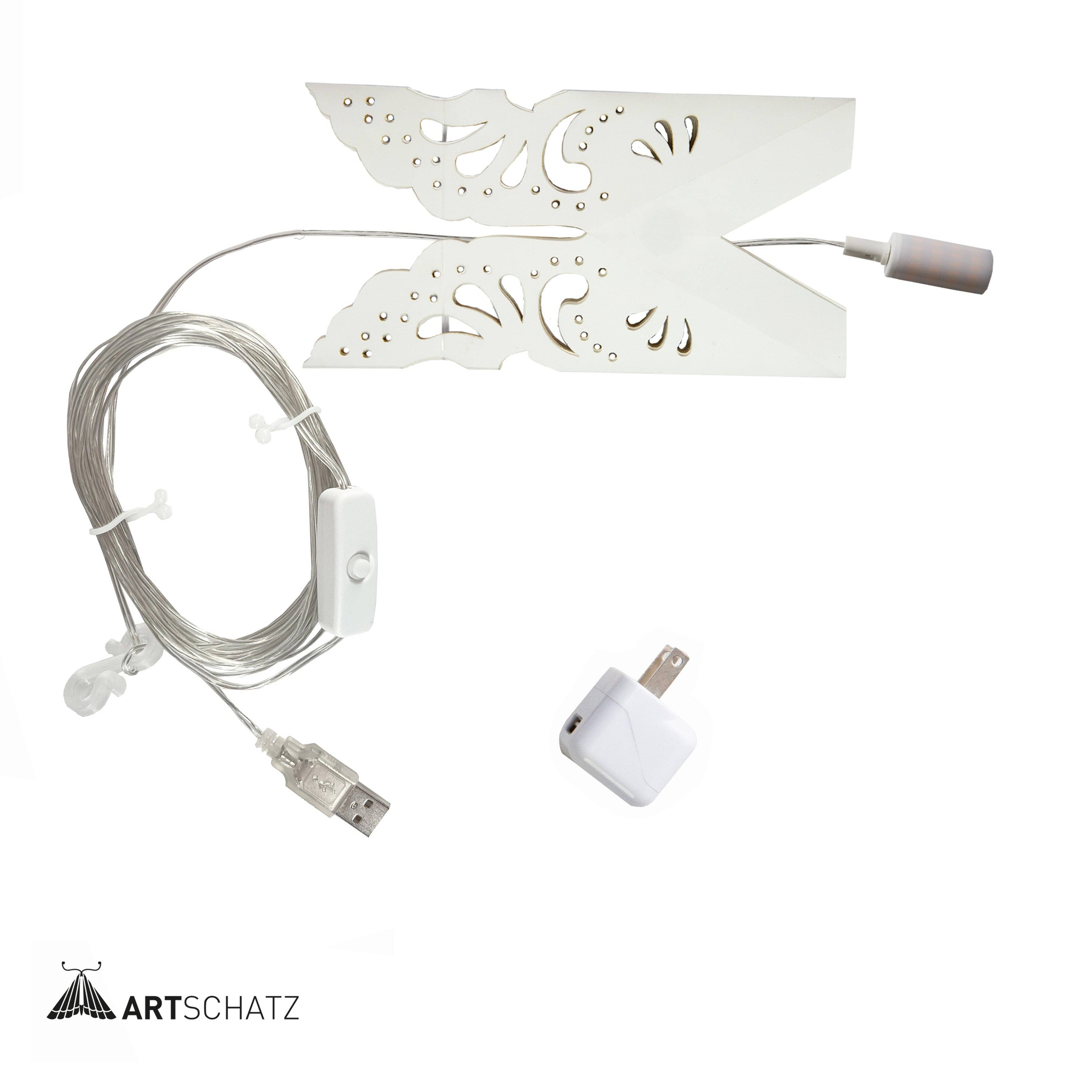 Artschatz LLC - Wholesale Ornament - Snowflake Ice Flower - 8, 12 or 16 inch | Paper Star Lantern Light3