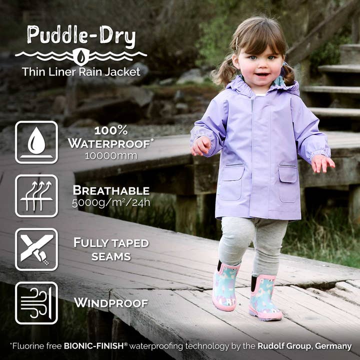 Jan & Jul - Wholesale Raincoat - Kids - Lavender | Puddle-Dry Waterproof Jacket4